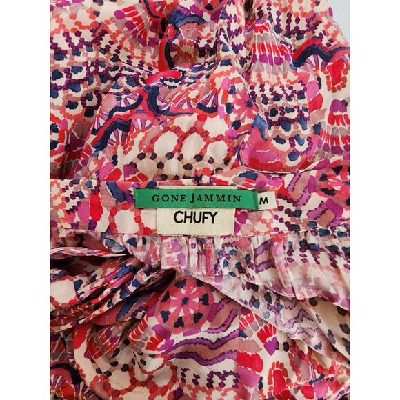 Chufy Skirt Womens Medium Pink Handkerchief Midi Wrap Viscose Fairy Whimsical - Picture 6 of 9